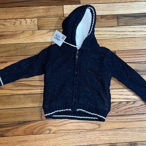 NWT navy fleece lined zip up sweater